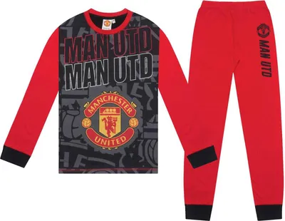 Obrázok produktu pre Manchester United FC - Pyžamo s dlhými nohavicami pre chlapcov GF831 (158-164) (čierna/červená)