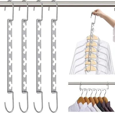 Produktbild von Famanu Metall Kleiderbügel Antirutsch und Platzsparend - 4er Set