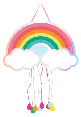 Regenbogen-Piñata, 55 x 36,5 cm, zum Befüllen mit Spielzeug und Süßigkeiten