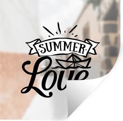 Produktbild von MuchoWow® Wandtattoo Wandsticker Wandaufkleber Sommer - Zitat - Schwarz 30x30 cm Selbstklebend und Repositionierbar - Repositionierbar - Wasser abweisend