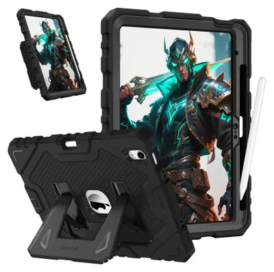 Produktbild von Fintie Kinder Hülle für iPad 11. Generation 2025 11 Zoll (A16), iPad 10. Generation 10.9 Zoll 2022 - robuste, stoßfeste Ganzkörper-Schutzhülle mit integriertem Ständer für Kinder, Schwarz