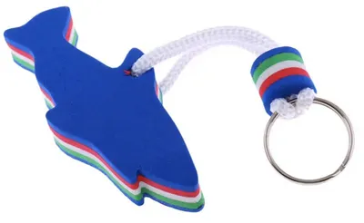 Imagen del producto de Llavero flotante – Llavero que flota – Fabricado en espuma – Llavero flotante – 1 unidad – Tiburón – Azul – Llavero para deportes acuáticos – CHPN