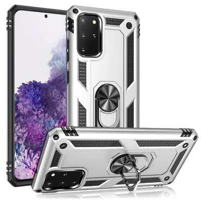 Produktbild von NALIA Ring Hülle für Samsung Galaxy S20 Plus, Handy Schutz Tasche Cover TPU Case Silber