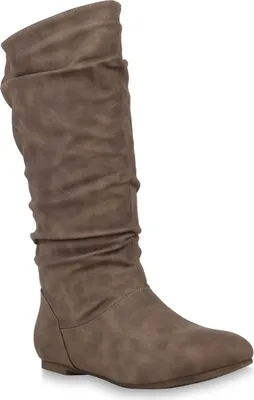 Produktbild von VAN HILL Damen Schlupfstiefel Warm Gefütterte Stiefel Schuhe 820241, Farbe: Khaki, Größe: 42