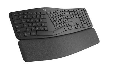 Produktbild von Logitech ERGO K860 for Business, Volle Größe (100%), Kabellos, Bluetooth, Halbmechanischer Schlüsselschalter, QWERTY, Graphit