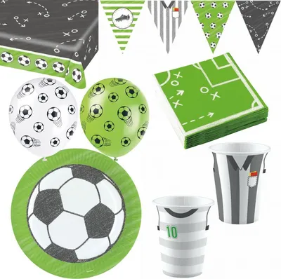 Produktbild von Fußball Partyset zum Kindergeburtstag Mottoparty Geburtstag WM EM