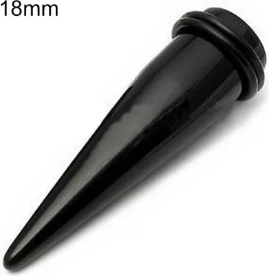 Produktbild von Schwarzes gerades Acryl-Ohr-Expander-Kegel-Steckergerät in Kegelform-18mm