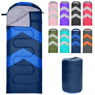 Imagen del producto de Saco de dormir para 3-4 estaciones, impermeable, individual, ligero, para camping