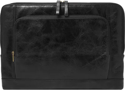 Produktbild von FOSSIL Leder Laptop Sleeve mit Laptopfach Dillon Laptop Folio Black schwarz