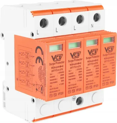Produktbild von VCX Überspannungsschutz AC 4P 5kA T1+T2 SCHUTZGERÄT