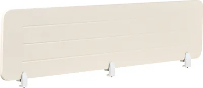 Produktbild von BELIANI Schreibtisch Trennwand Hellbeige Stoff PET Kunststoff 180 x 40 cm zum Klemmen Befestigungsklammern Schallschutz Sichtschutz Büro Home Office