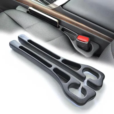 2er Set Auto Sitzspaltfüller – Schwarz – Fallen – Zwischen Sitz und Konsole – Auffänger/Stopper – Universell für Autos