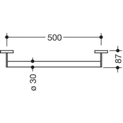 Produktbild von HEWI 900.36.03260 DX Haltegriff, d:30, L:500mm,