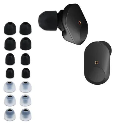 Produktbild von kwmobile 14x Ersatzpolster kompatibel mit Sony WF-1000XM3 / WF-1000XM4 / WF-1000XM5 - 4 Größen - Silikon Ersatz Ohrstöpsel In-Ear Kopfhörer - Polster