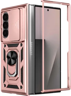 Produktbild von Avizar, Hülle Galaxy Z Fold7 mit Ringhalter und Kameraschutz, Rosa