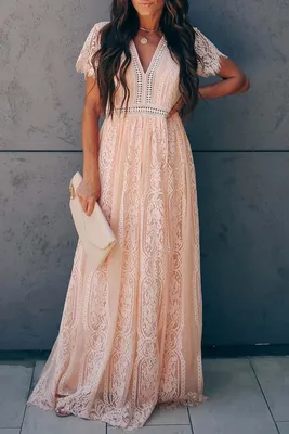 Produktbild von OMG Damen Maxikleid aus Spitze Esposa rosa S