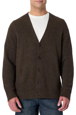 Produktbild von A. Essentials Herren Relaxed-Fit-Strickjacke aus Baumwollmischung, Schokoladenbr