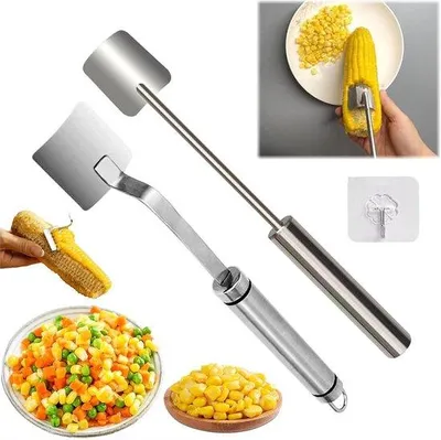 Produktbild von Maïssnijder-Set aus Edelstahl mit Ergonomischem Griff (2er-Pack)