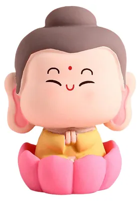 Produktbild von Buddha-Statue auf Lotussockel, kleine Buddha-Figur aus Kunstharz, Meditationsskulptur für Zuhause, Büro, Schreibtisch, Auto-Armaturenbrett-Dekoration