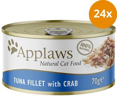Image de Applaws boîte chat thon et crabes 70g