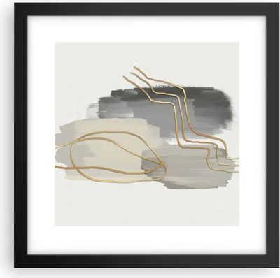 Produktbild von Gerahmtes Poster - Schwarzer Rahmen - Abstraktion Stück Gold - 30x30 cm - Wand Bild - Wanddeko - Wandbilder - Kunstposter - Wandposter - Bilderrahmen - Bilder - Kunstdruck - Wandbild - P2BAC30x30-4149