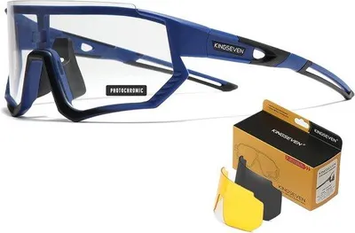 Produktbild von Famanu Sportbrille mit fototropischen Gläsern - Inklusive 3 wechselbarer Gläser