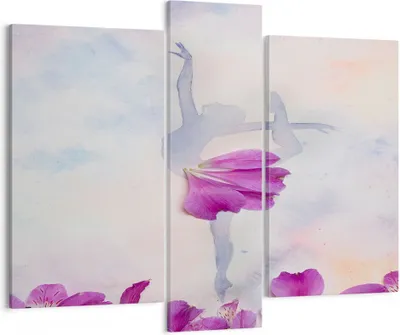 Produktbild von Bild auf Leinwand - Leinwandbild - Ballett Blumen Mädchen Eleganz - 95x80cm - Wand Bild - Wanddeko - Leinwanddruck - Bilder - Kunstdruck - Wanddekoration - Leinwand bilder - Wandkunst - CB95x80-3104