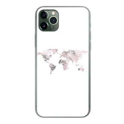 Produktbild von MuchoWow® Handyhülle Schutzhülle Hülle für iPhone 11 Pro Max Weltkarte - Marmor - Grau Silikon Softcase Handy Hülle - Schutz