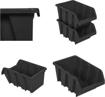 Produktbild von 5 x Stapelboxen Werkstatt Garage Sichtlagerboxen botle Sichtlagerkästen Stapelkisten Sortierboxen Boxen 160x230x120 mm Anthrazit stapelkisten kunststoff lagerboxen stapelbar