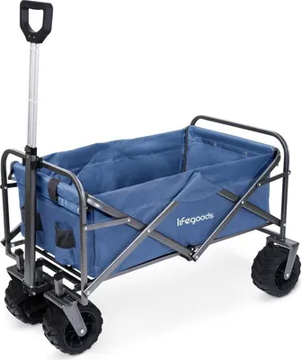 Produktbild von LifeGoods LifeGoods Wagon - faltbar - 80KG Tragfähigkeit - 94L - waschbares Polyester - Grau