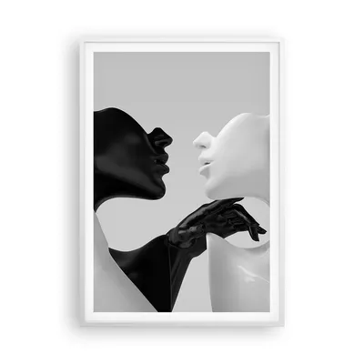 Produktbild von Gerahmtes Poster - Weißer Rahmen - Schwarz Weiß Statue - 70x100 cm - Wand Bild - Wanddeko - Wandbilder - Kunstposter - Wandposter - Bilderrahmen - Bilder - Kunstdruck - P2WPA70x100-4736