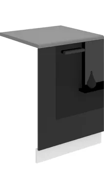 Produktbild von Belini Frontblende für Geschirrspüler PZ. Frontblende Geschirrspüler 60 cm Breite. Frontplatte für Spülmaschine mit Griff, Schwarz Hochglanz