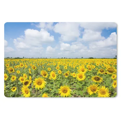 Produktbild von MuchoWow® Mauspad Mousepad Sonnenblumen - Blumen - Wolken - Natur - Gelb - Landschaft 27x18 cm - Mousepads - Maus Mat - Pad - Mausunterlage - Büroartikel - Desk Matten