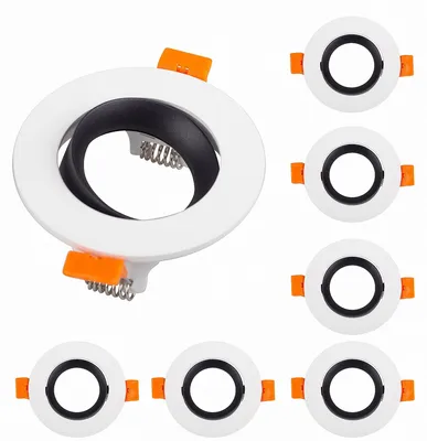 Produktbild von 6x Einbaurahmen Weiß 7506 Ø75 mm für Leuchtmittel GU10 | MR16 IP20