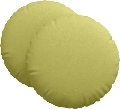 Zdjęcie produktu dla vidaXL Poduszki siedziskowe, 2 szt., tkanina, jasny zielony, średnica 60 cm x wysokość 21 cm