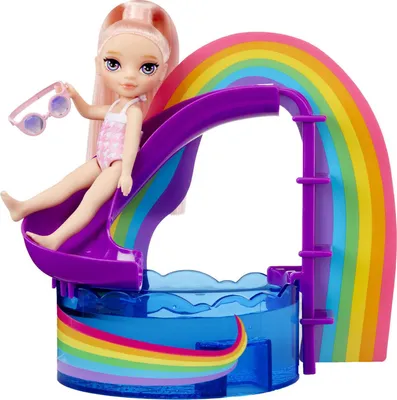 Produktbild von Rainbow High Little Pool Day with Blush Playset, Modepuppe, Weiblich, 4 Jahr(e), 140 mm, Mehrfarbig