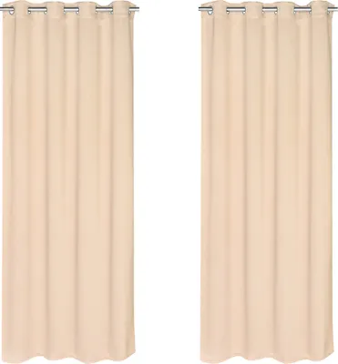 Produktbild von 2x Decoman Verdunkelungsvorhang, Creme, 140 x 250 cm
