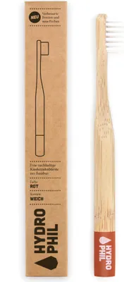 Obrázok produktu pre Hydrophil 1021, Zubná kefka, Dieťa, Červená, Drevo, 3 rok / roky, Bamboo, Mäkké