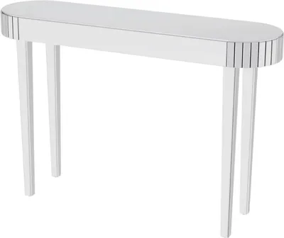 Immagine prodotto di Tavolino Teroni argento – Tavolino glamour – Tavolino da parete – Vetro a specchio – 120 cm – Design elegante – Soggiorno e corridoio