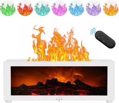 Immagine prodotto di Umidificatore e diffusore di aromi con fiamma 3D a LED, bianco, 150 ml