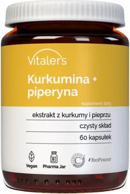 Obrázok produktu pre Kurkumín 500mg + Piperín 5mg 60 kapsúl Vitaler