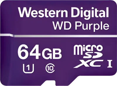Image de Western Digital Purple MicroSDXC 64 Go UHS-I U1 (WDD064G1P0A)