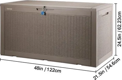 Obrázok produktu pre Vodotesný box na záhradné vankúše – 550 l – 143 x 67,5 x 60,5 cm – vonkajší – úložný box na záhradné vankúše