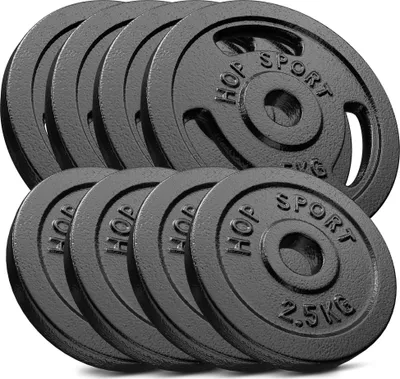 Obrázok produktu pre Hop-sport Sada liatinových kotúčov 30kg (4x5, 4x2.5)