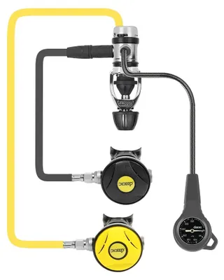 Productafbeelding van Duikregelaar, verlichte manometer, ergonomisch ontwerp voor optimale ademhaling, zwart