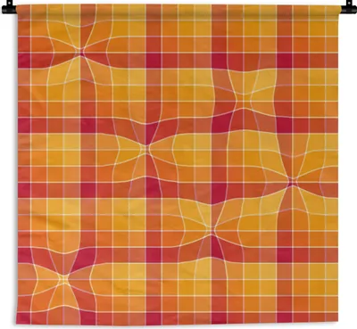 Produktbild von MuchoWow® Wandteppich Wandbehang Orange - Muster - Abstrakt 90x90 cm Tapisserie Dekoration Wandtuch - Wandaufhänger
