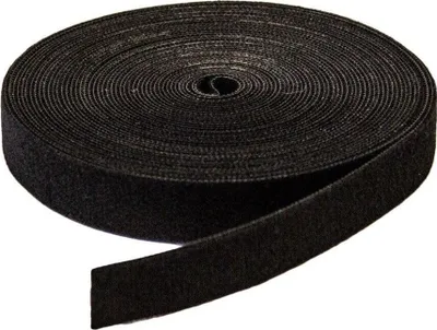 Produktbild von INF Doppelseitiges Klettband / Kabelband 10 m/2 cm Schwarz