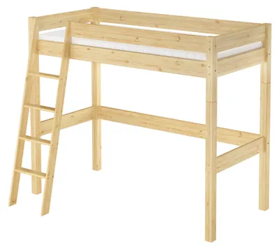 Produktbild von Hochbett für Kinder 90x200 Kinderbett Stockbett Kiefer massiv V-60.20-09-20ZRollrost und Matratze inkl.