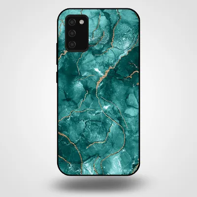 Obrázok produktu pre Smartphonica Puzdro na telefón pre Samsung Galaxy A02s s mramorovou potlačou - Zadný kryt z TPU s mramorovým dizajnom - Gold Green