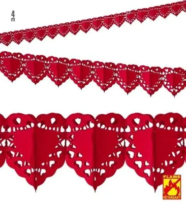 Image de Guirlande avec des cœurs rouges, 4 m - Widmann